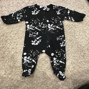 Designer From Denny’s! Little Mish Black and White Splatter Kids Footie